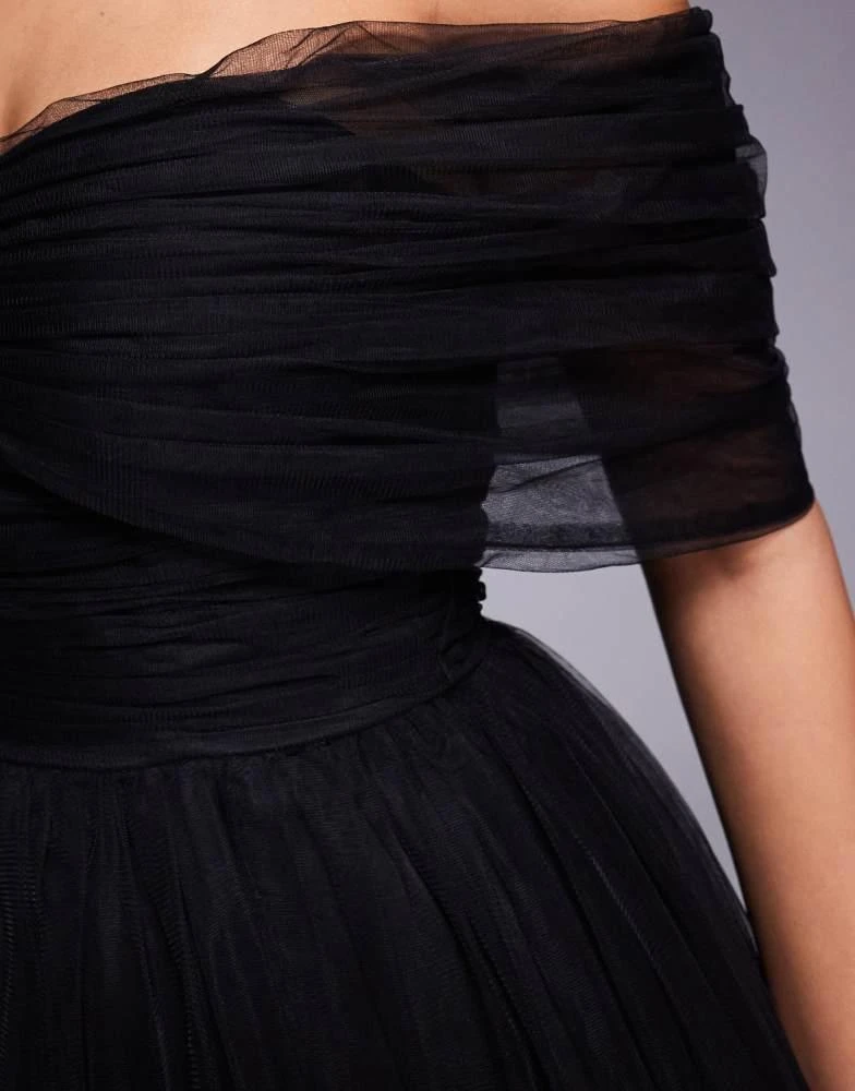 chinese dress ladies Black tulle lace applique beads short prom dress black homecoming dres –  dresstby main image 1