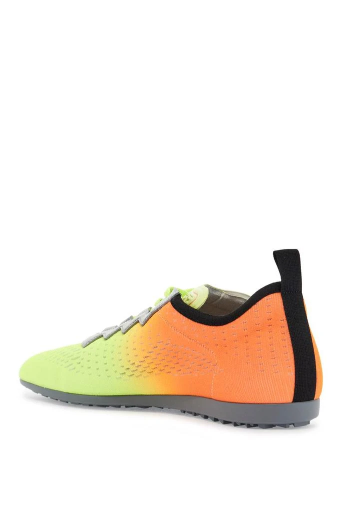 Valentino lime green and fluorescent orange sporty sneakers in cotton and pu bold design 3