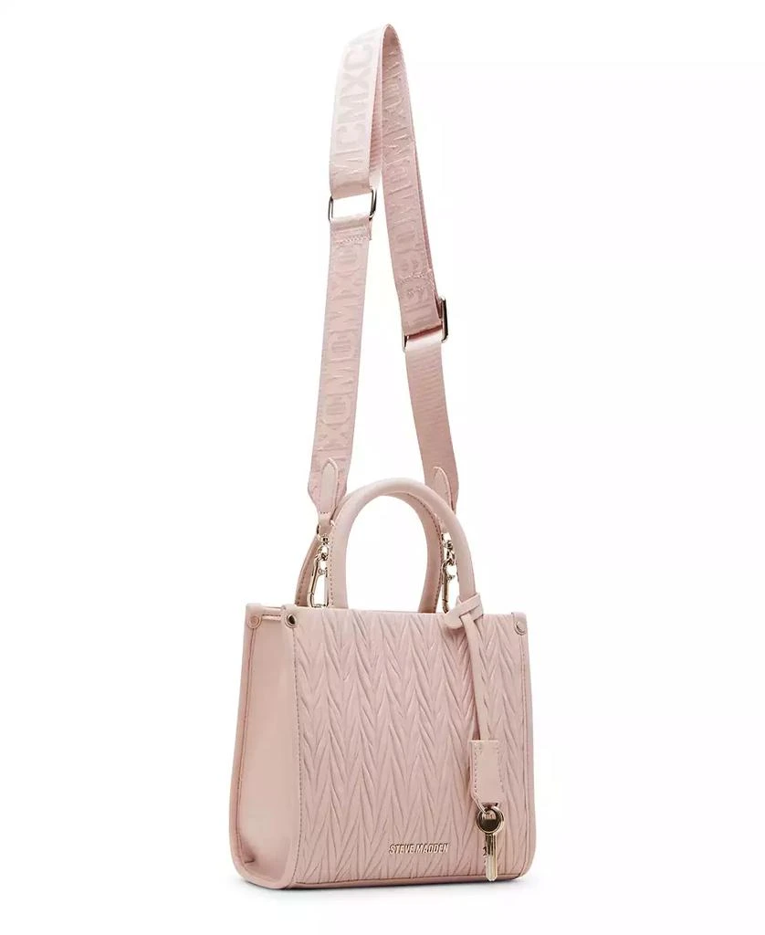 Steve Madden Natural Larry Matelasse Mini Box Tote Bag 8