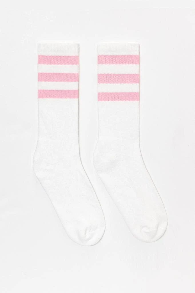 Los Angeles Apparel CALFSOCK - Unisex 3-Stripe Calf Sock 48