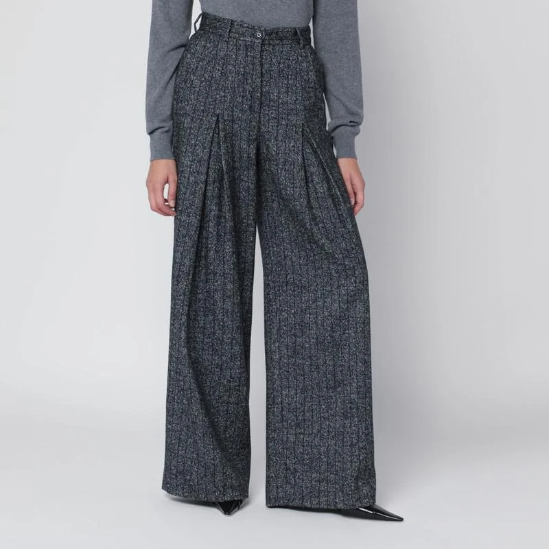 Dolce 
Gabbana Wide dark grey striped trousers 1