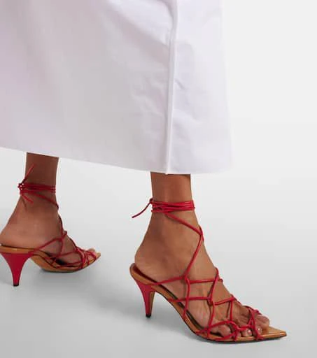 Khaite Arden 75 leather sandals 7