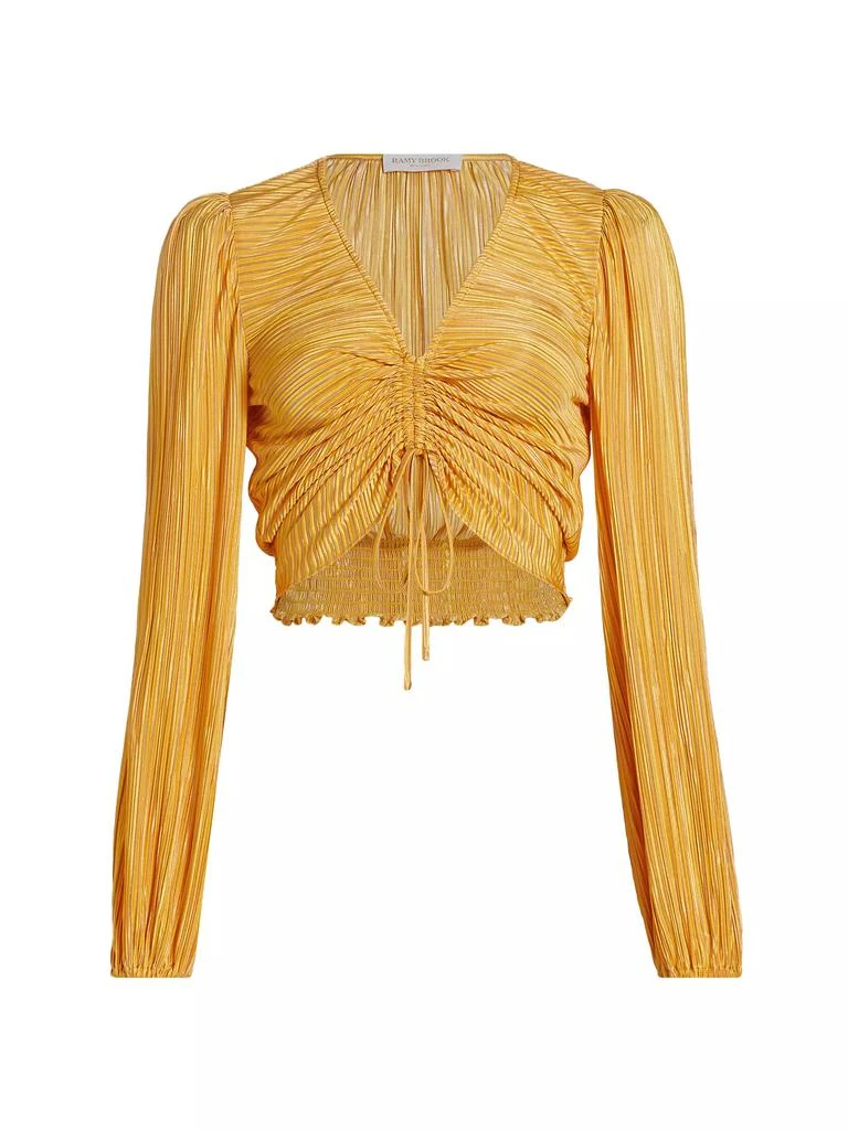 Ramy Brook Yolande Pleated Crop Top 1
