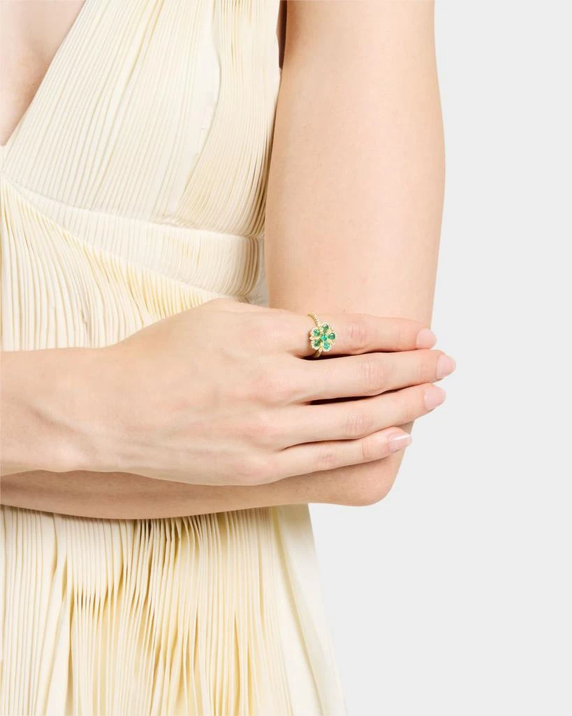 Tanya Farah Jasmine Bloom Diamond and Emerald Statement Ring 3