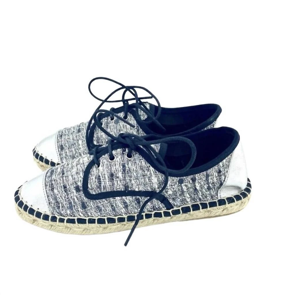 CUPLÉ Women's Lace Up Espadrille Shoes In Silver 1