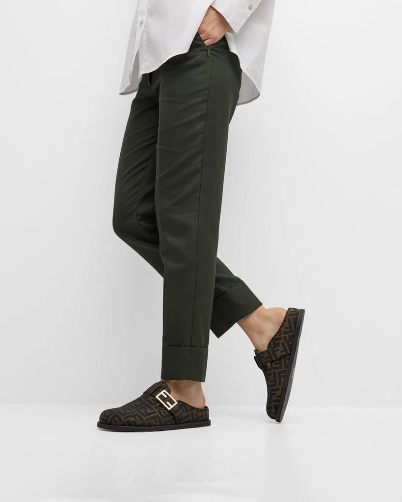 Fendi Feel FF Jacquard Sabot Mules 2
