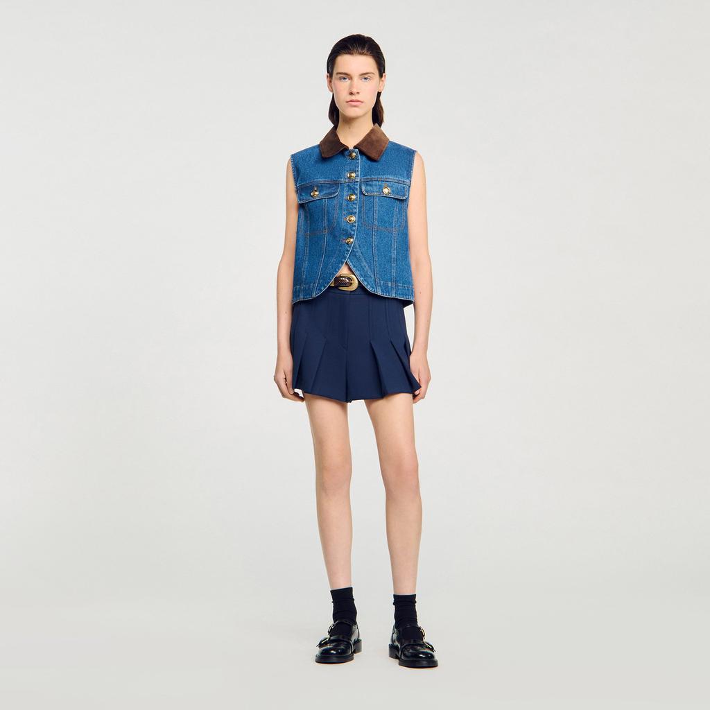 Sandro Sleeveless denim jacket