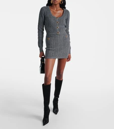 Alessandra Rich Cable-knit wool miniskirt 2