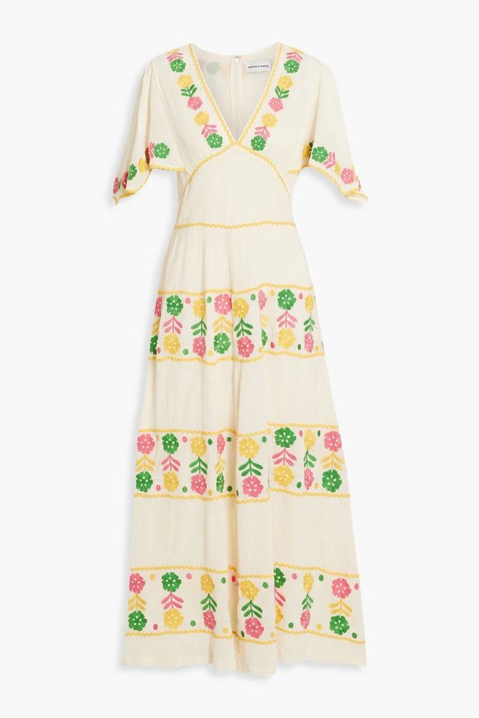 ANTIK BATIK Clemence embroidered cotton-gauze maxi dress 1