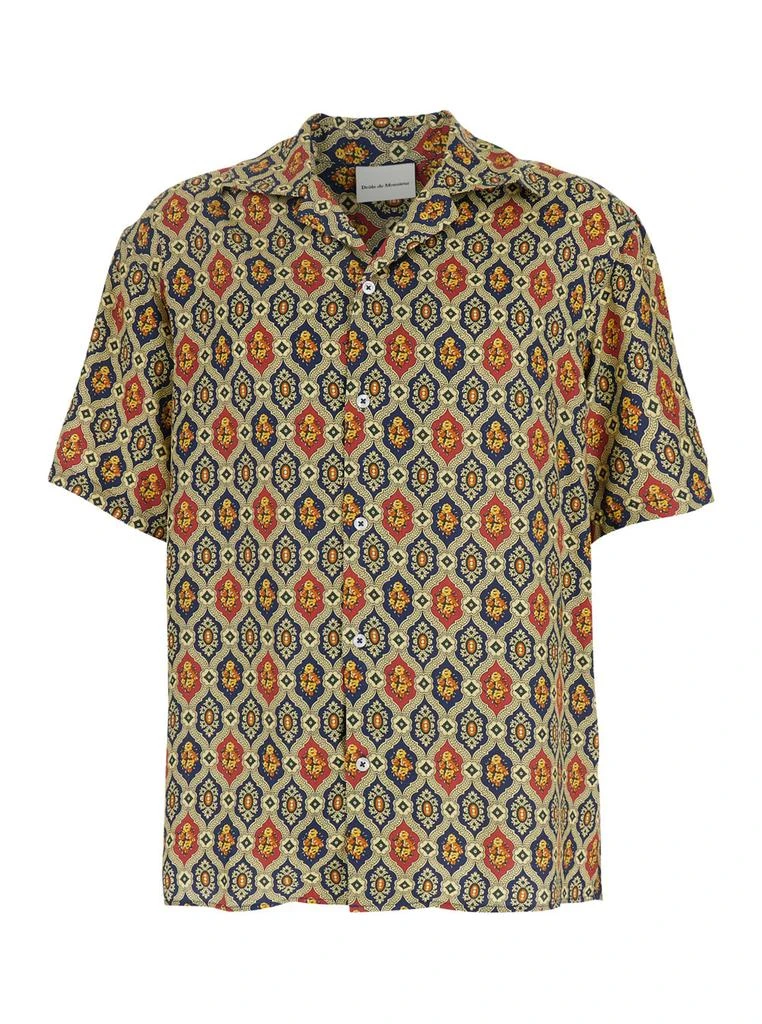 Drôle de Monsieur la Chemise Ornements Multicolor Shirt With All-over Printed Motif In Viscose Man 1