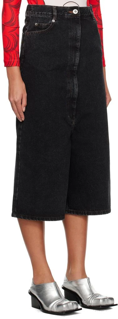 Pushbutton Black High-Rise Denim Shorts 2