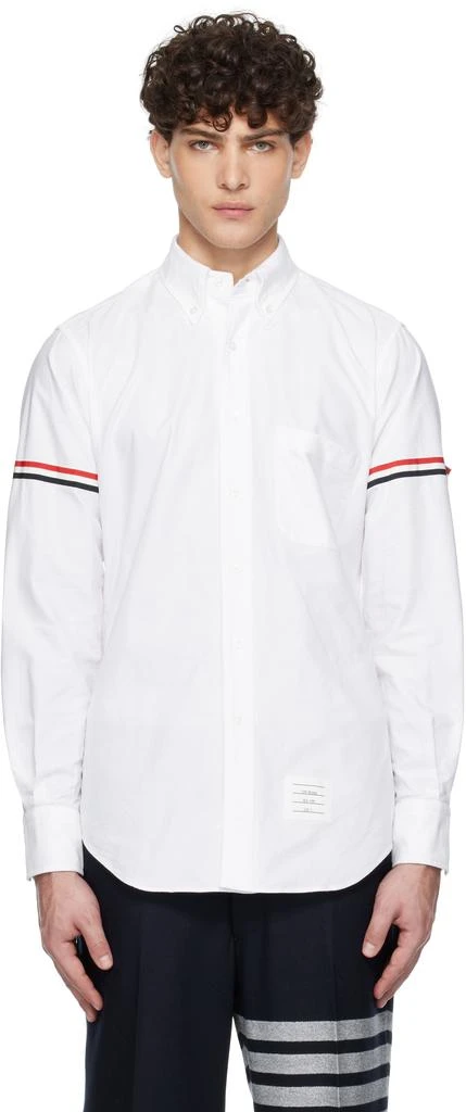 Thom Browne White Striped Grosgrain Armband Classic Shirt 1