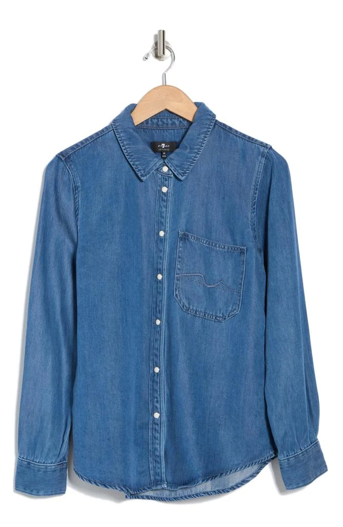 7 For All Mankind Squiggle Lyocell Button-Up Shirt 3