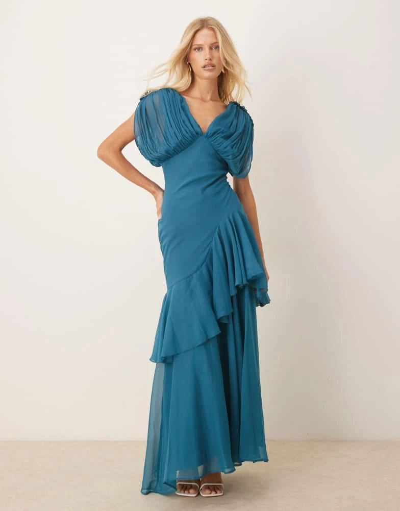 ASOS DESIGN blouson bias maxi dress with ruffle hem in deep teal On Sale Now with Up to 11% Off | Discover Exclusive Deals & Savings at BeyondStyle Authentic ASOS ASOS DESIGN blouson bias maxi dress with ruffle hem in deep teal On Sale Now with Up to 11% Off | Discover Exclusive Deals & Savings at BeyondStyle Authentic ASOS