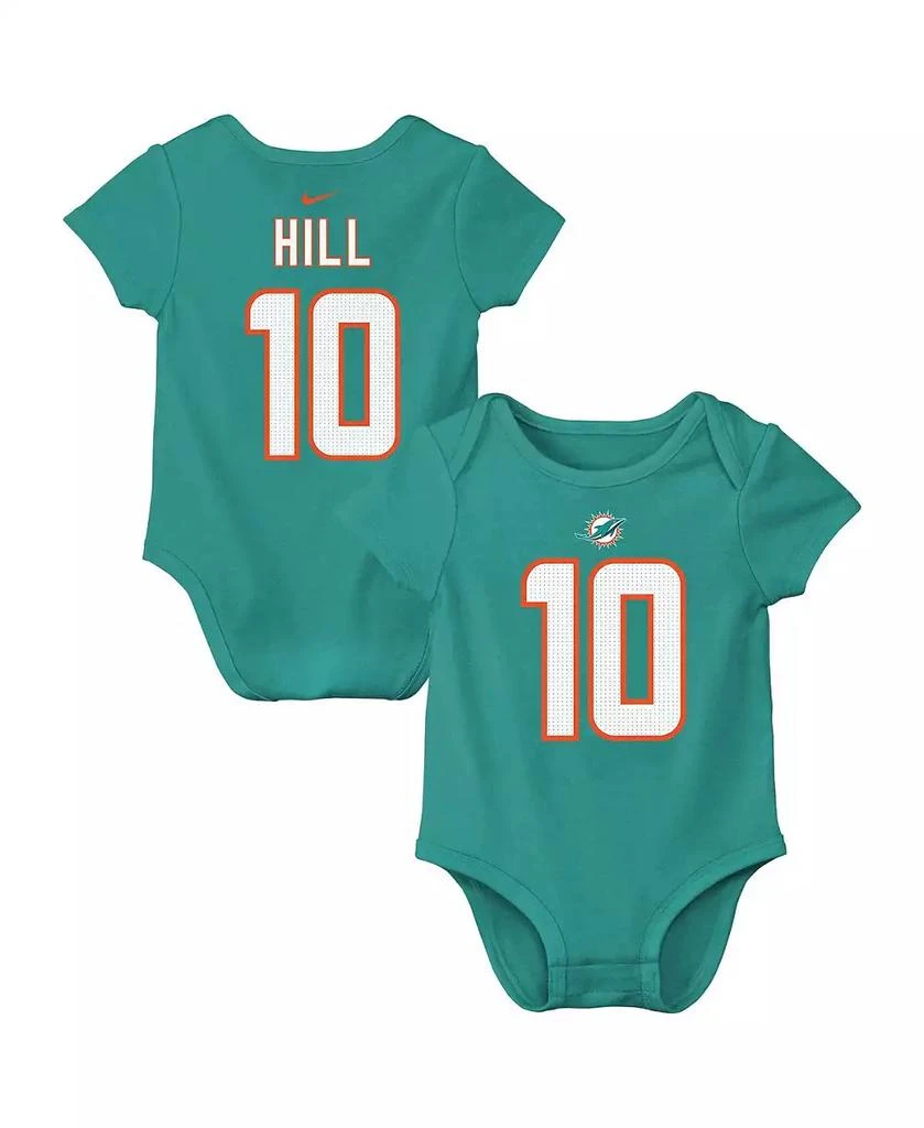 NIKE Baby Boys and Girls Tyreek Hill Aqua Miami Dolphins Player Name Number Bodysuit 1