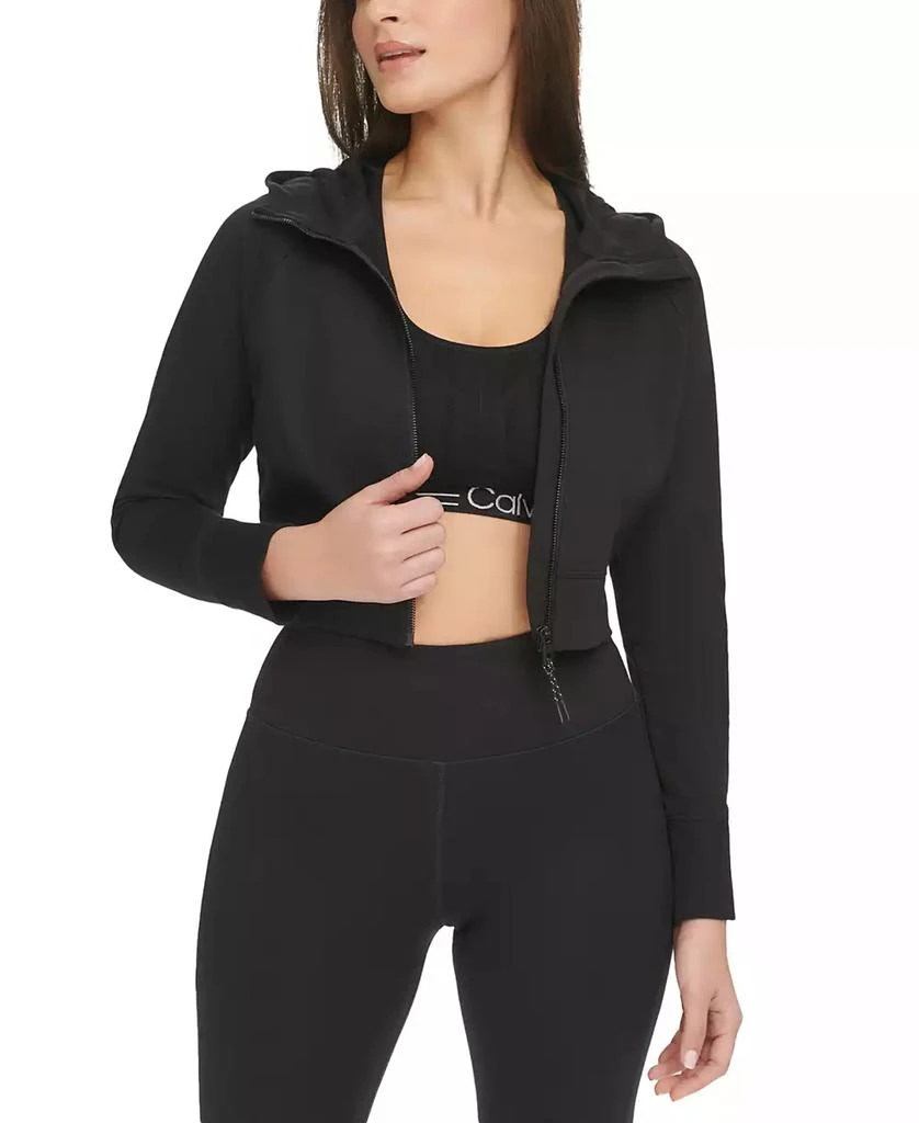 Calvin Klein Women's Zippered Cropped Hoodie 5