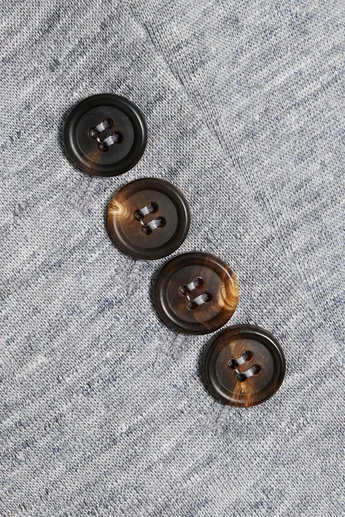 Brunello Cucinelli Double-breasted mélange linen and silk-blend blazer 4