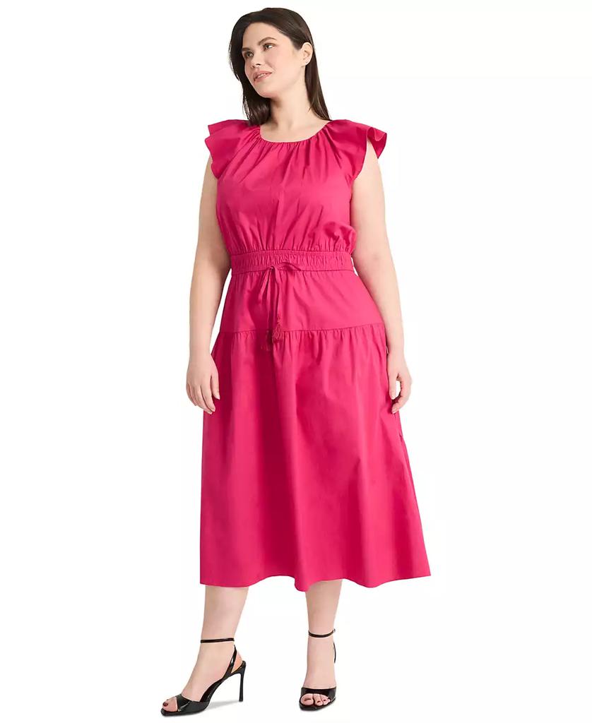 Maggy London Plus Size Cinched-Waist Midi Dress