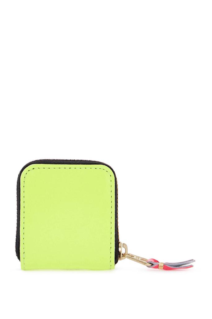Comme des Garcons compact wallet super fluo yellow in goat leather with zip