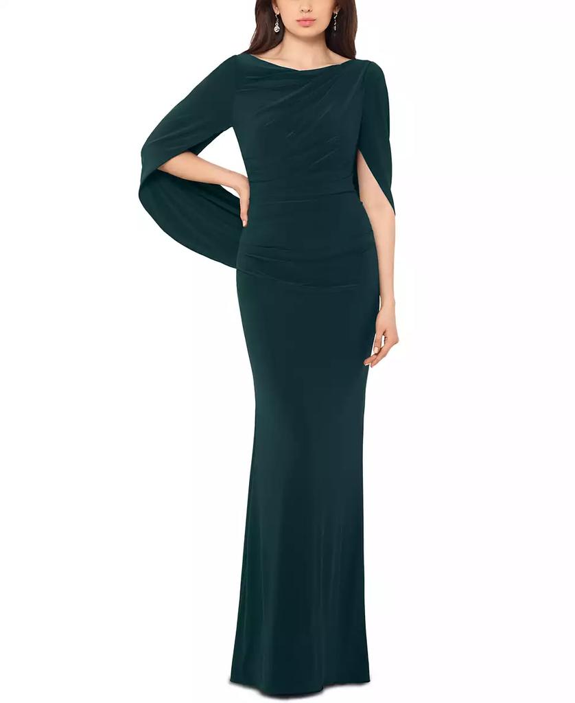 Betsy & Adam Petite Drape-Back Gown