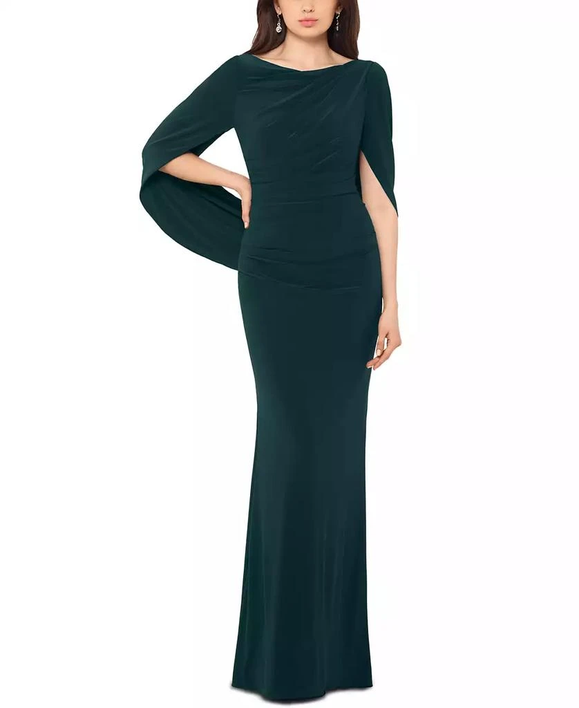 Betsy & Adam Petite Drape-Back Gown 1