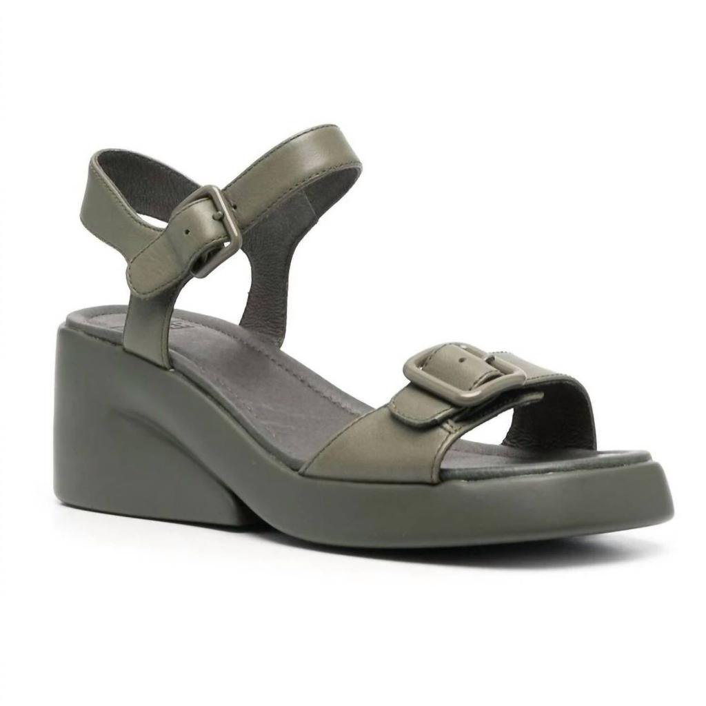 Camper Women's Kaah Chunky Heel Sandals In 013 Med. Green