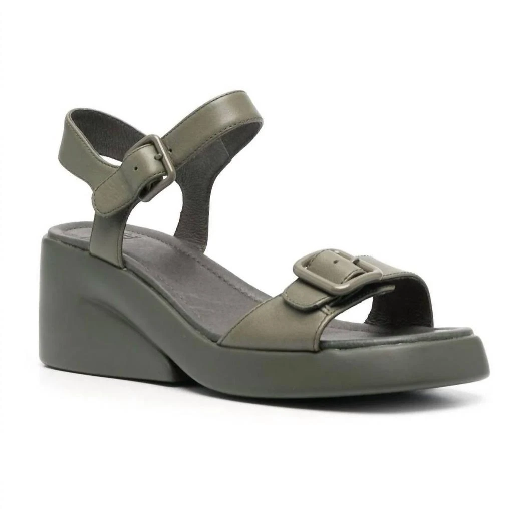 Camper Women's Kaah Chunky Heel Sandals In 013 Med. Green 1