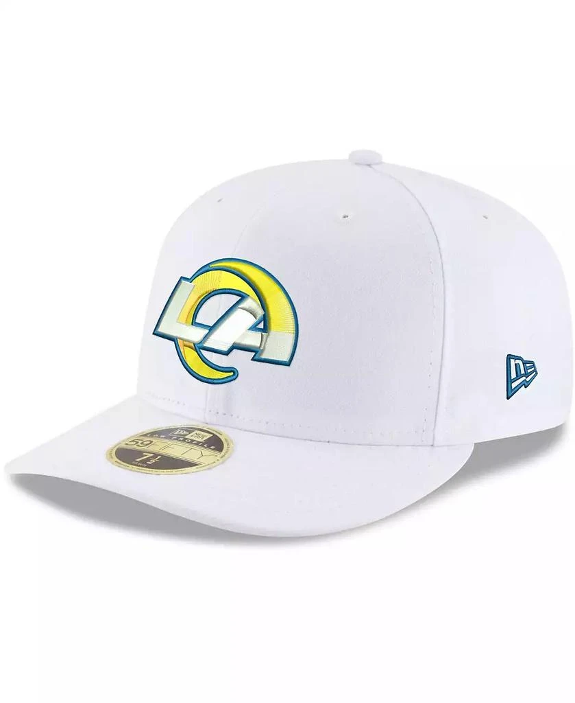 New Era Men's White Los Angeles Rams Team Logo Omaha Low Profile 59FIFTY Fitted Hat 1