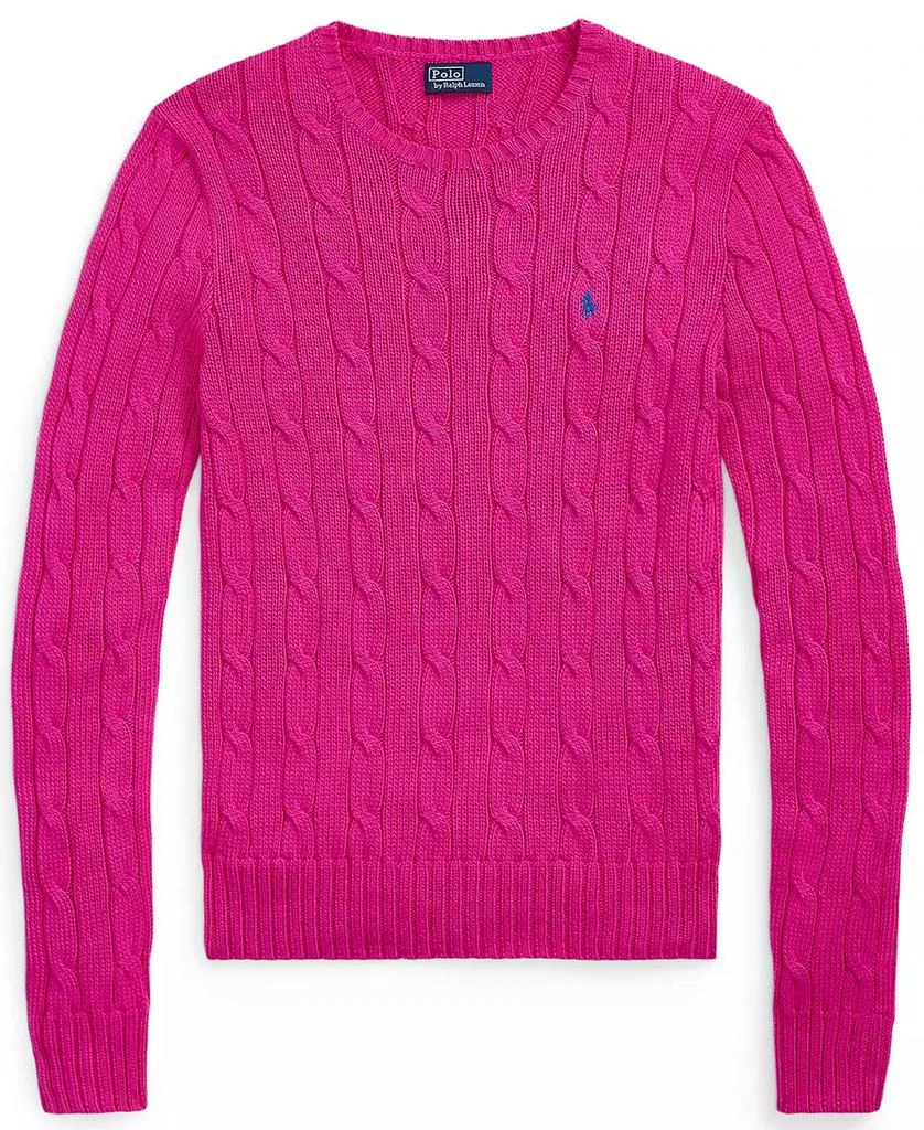 Ralph Lauren Women's Cable-Knit Cotton Crewneck Sweater 5