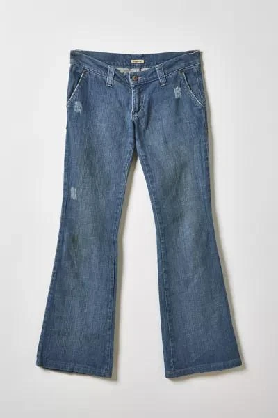 Little Oyster Club Vintage By Little Oyster Club Butterfly Embroidered Low-Rise Flare Jeans 1