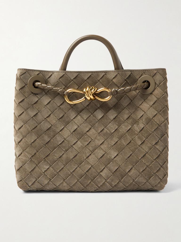 Bottega Veneta Andiamo Intrecciato 绒面革小号手提包