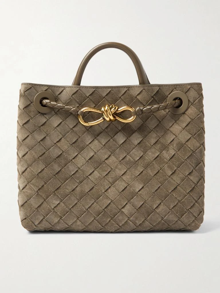 Bottega Veneta Andiamo Intrecciato 绒面革小号手提包 1