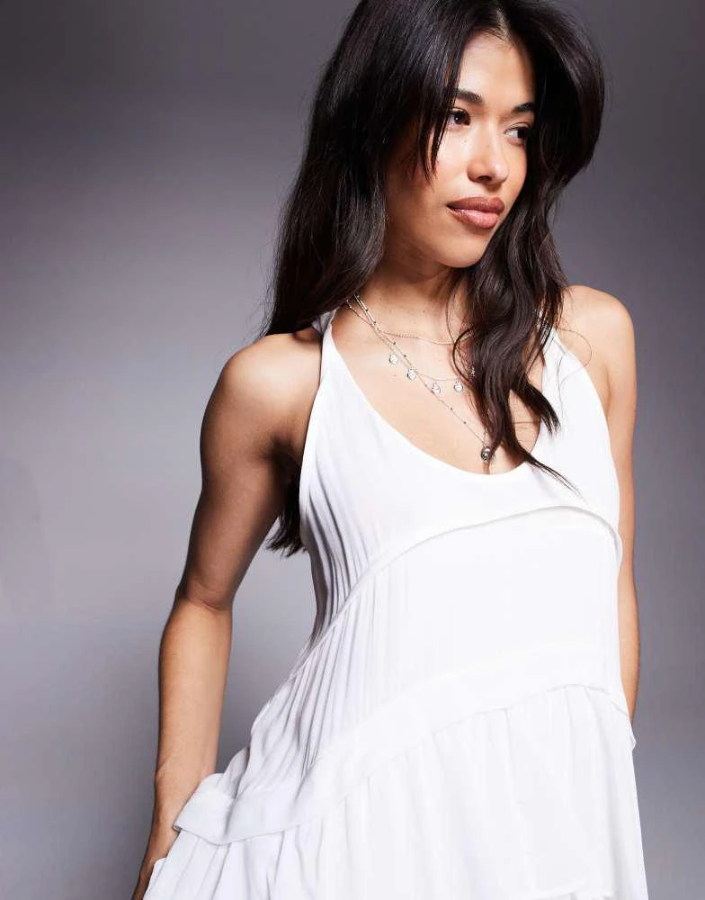 open lace back dress AllSaints Women's Dresses Gian Dress Monica Black UK 4/US 0 at Amazon  Women's Clothing store main image 0