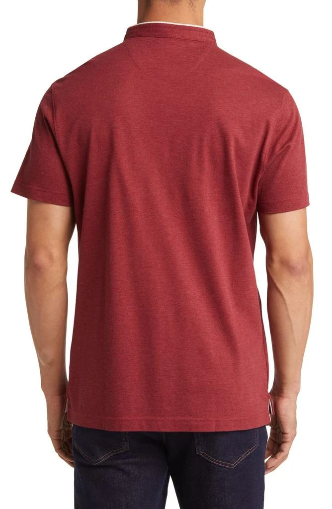 Lorenzo Uomo Trim Fit Band Collar Short Sleeve Polo 2