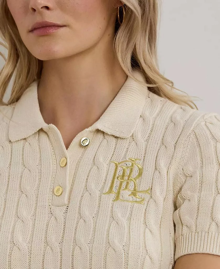 Ralph Lauren Women's Cable-Knit Polo Shirt, Regular & Petite 3