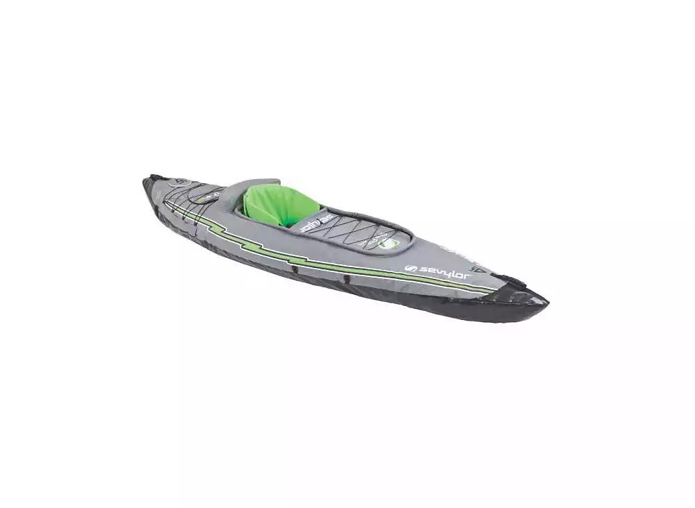 Sevylor QuickPak K5 1-Person Inflatable Kayak System with Hand Pump, Paddle, Gray