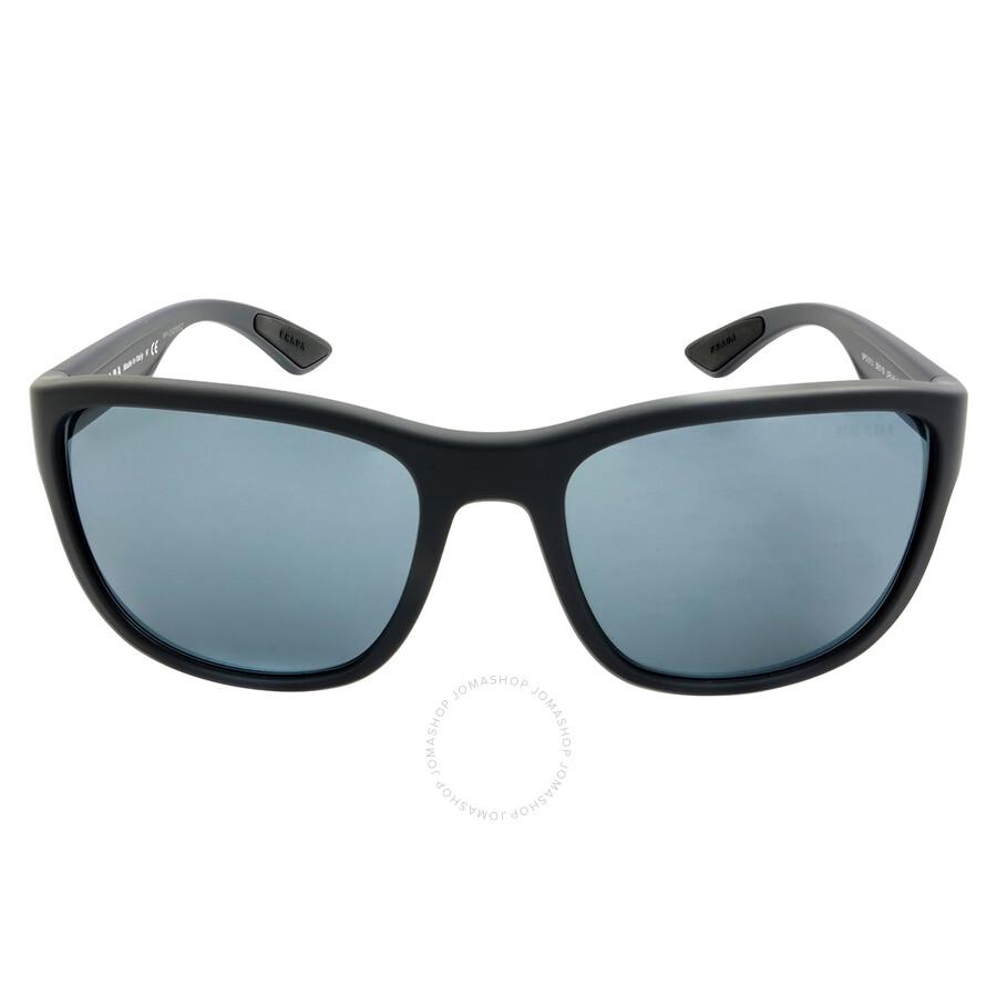 Prada Grey Mirror Square Men's Sunglasses PS 01US UFK5L0 59