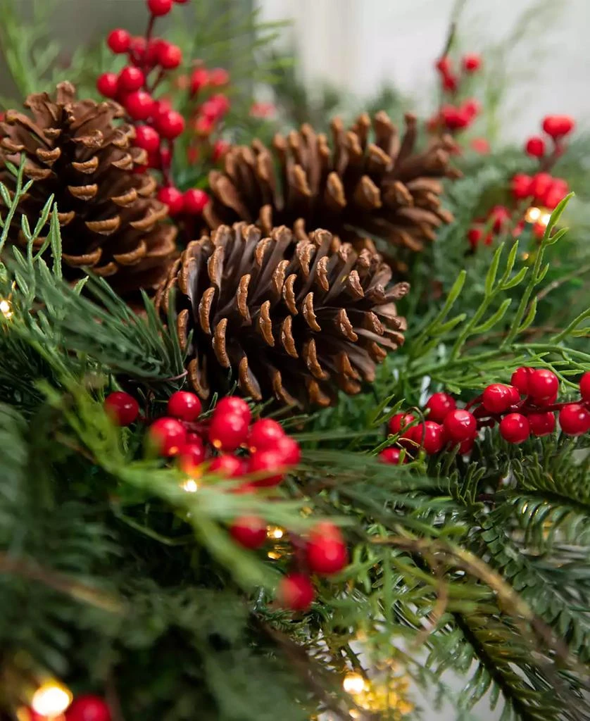 Balsam Hill 10 ft Outdoor Red Berry Pine Pre-Lit Garland 3