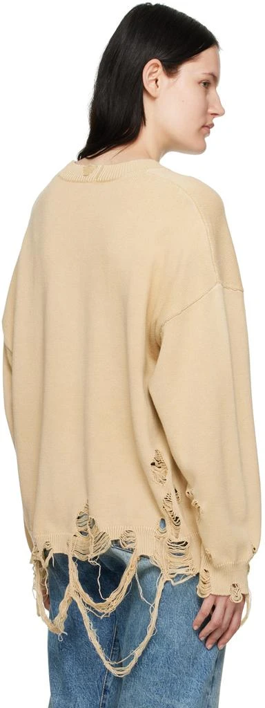 R13 Beige Destroyed Oversized Sweater 3