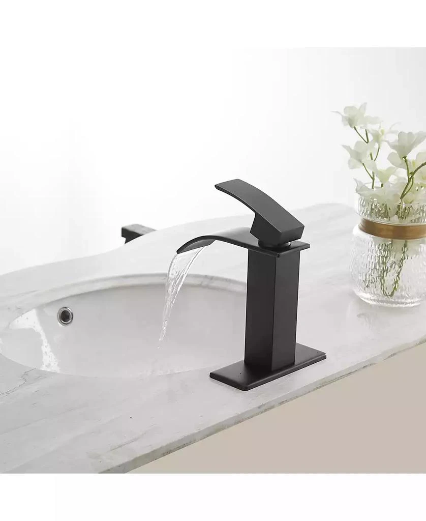 Greenspring Waterfall Single Hole Single-Handle Low-Arc Bathroom Faucet 6