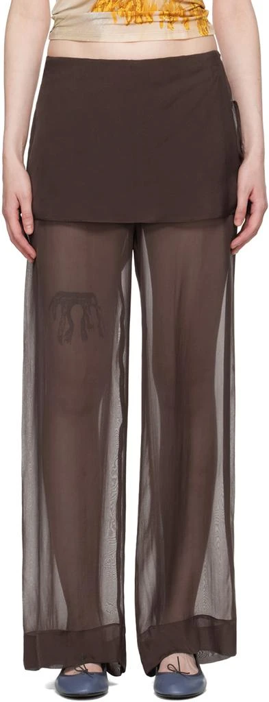 Paloma Wool Brown Silk Archive Trousers 1
