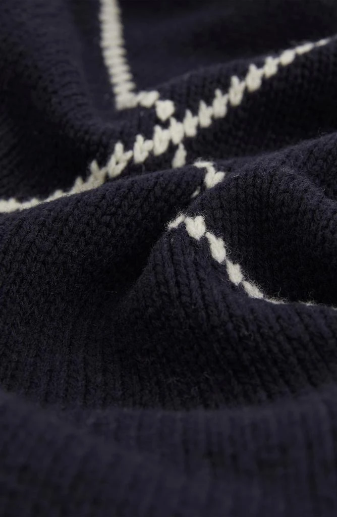 REISS Parvey Geo Pattern Wool Blend Crewneck Sweater 4