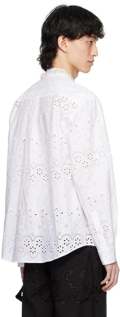 Simone Rocha White Beaded Grandad Shirt 3