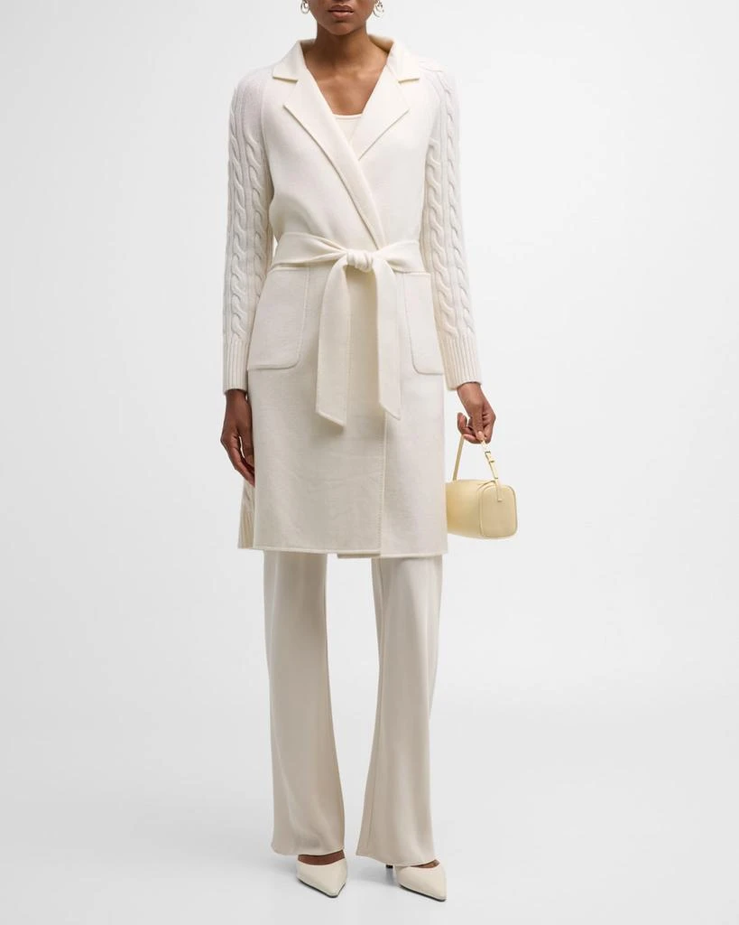 TSE Cashmere Double-Face Cable-Knit Cashmere Coat 4