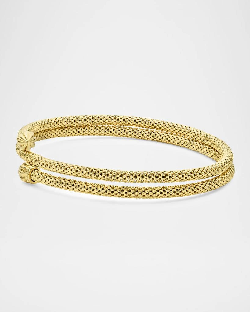 LAGOS 18K Gold Signature Caviar 7mm Endcap Double Wrap Bracelet 3