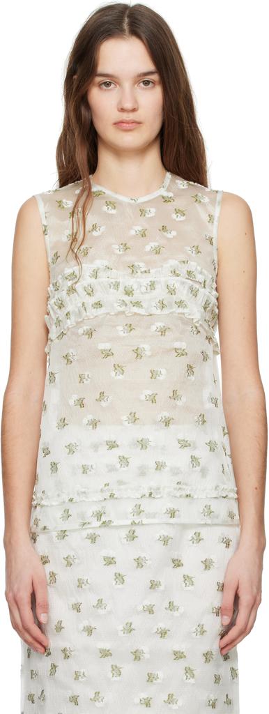 CECILIE BAHNSEN White Oksana Tank Top