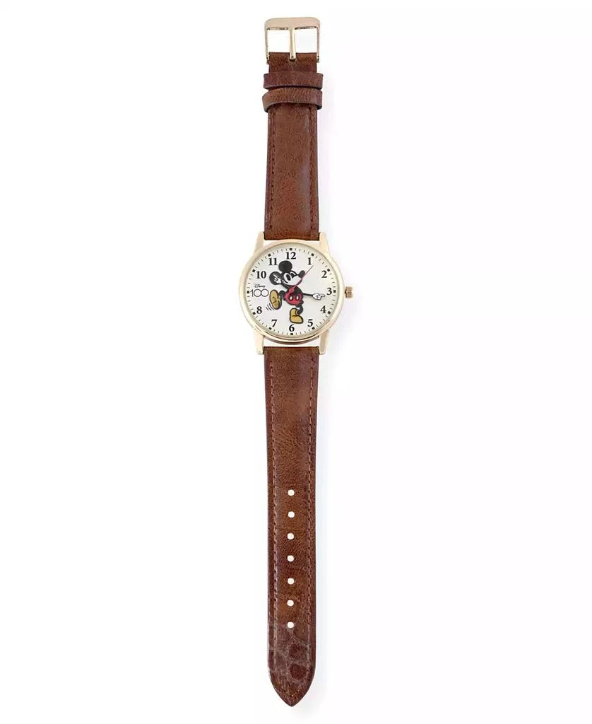 Accutime Unisex Disney 100th Anniversary Analog Brown Faux Leather Watch 3