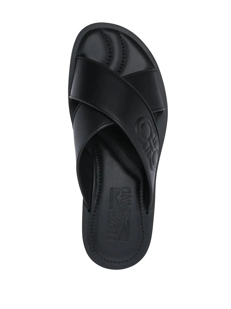 Shop Ferragamo Crossover Strap Sandals in BLACK on Sale at  display picture 2