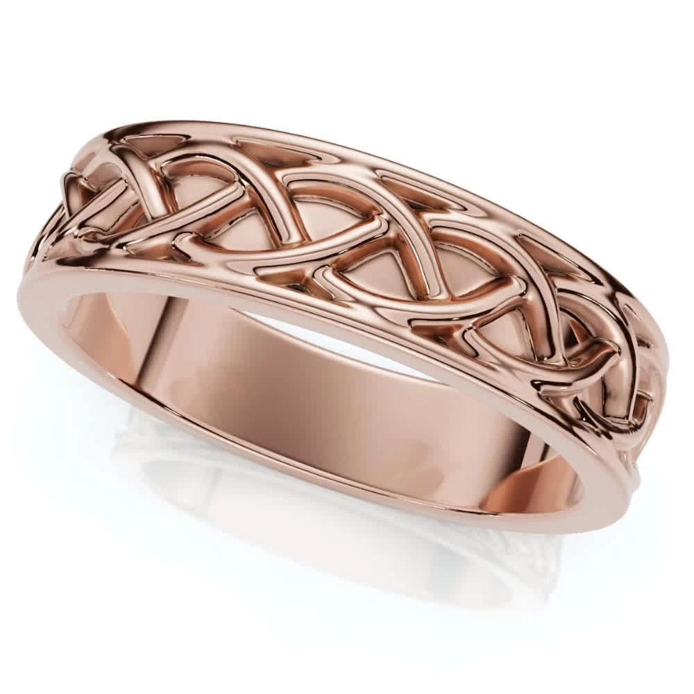 Pompeii3 Men
s 6mm Solid 14k Gold Wedding Band Braided Anniversary Ring