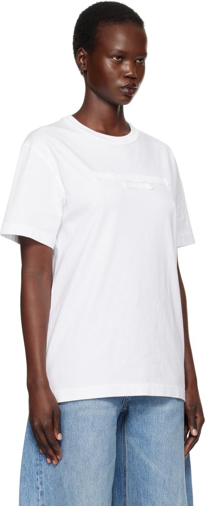 Alexander Wang White Distressed Logo T-shirt